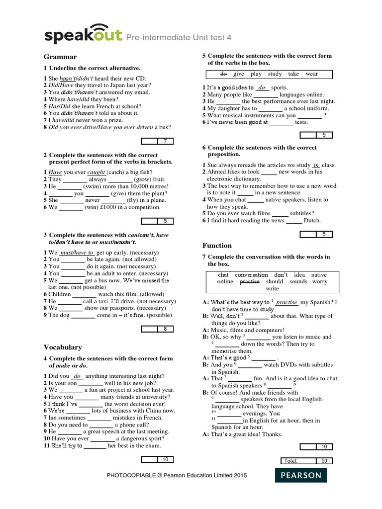 Photocopiable Pearson Education Limited 2015