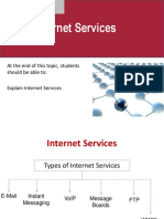 3.3 Internet Services: at The End of This Topic, Students Should Be Able To: Explain Internet Services