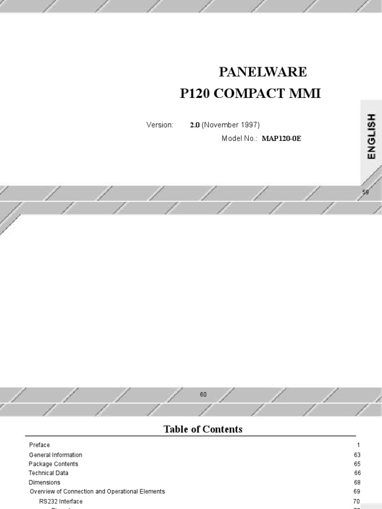 Panelware P120 Compact Mmi: Model No.: MAP120-0E | PDF | Programmable ...