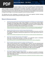 Blockchain and Insurance in The News - Q4 2018