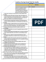 Activities for Auditors during vessel visit for Audits