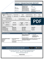 Product Registration Report: Customer Details Service Provider Details