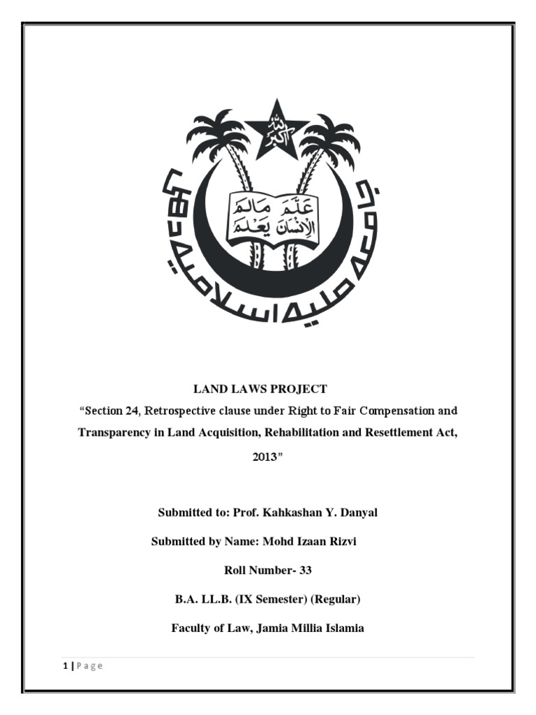 Land Laws Project PDF Eminent Domain Justice