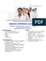 Anunt Job Analist Lab Externe Aug 2019