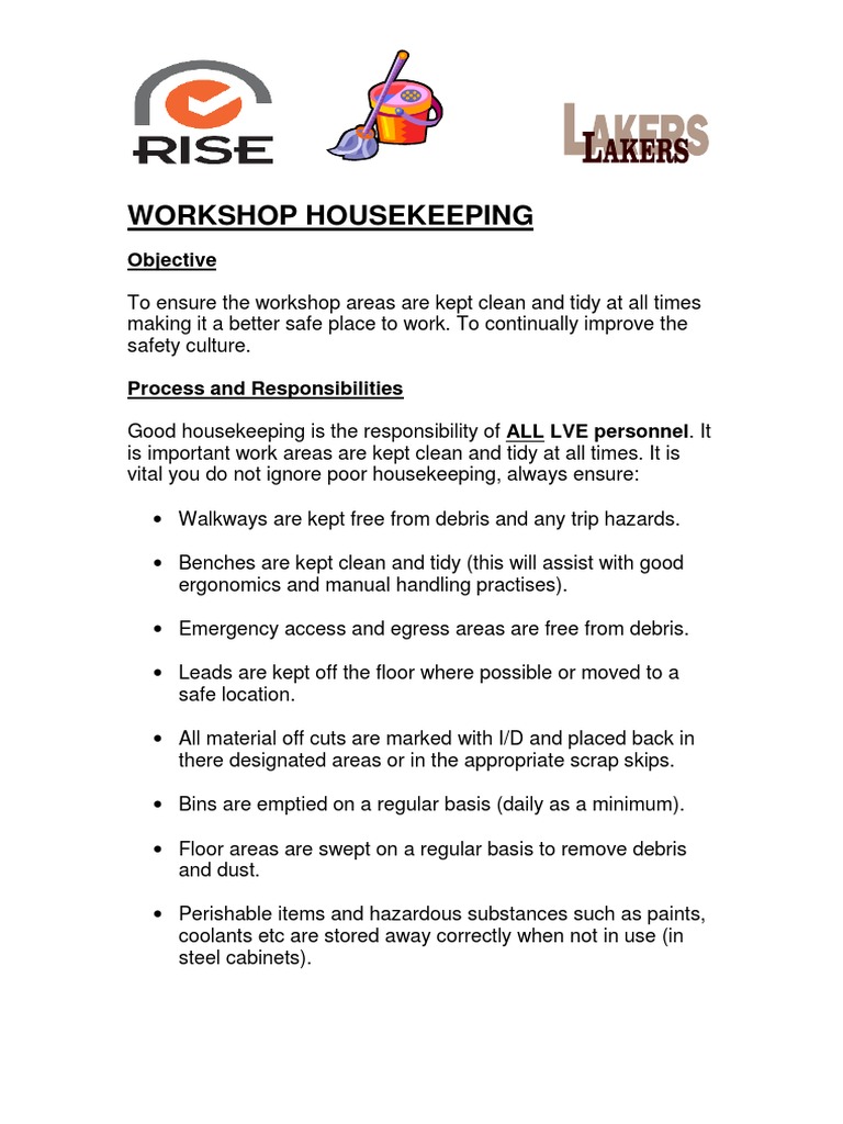 Housekeeping Objective PDF
