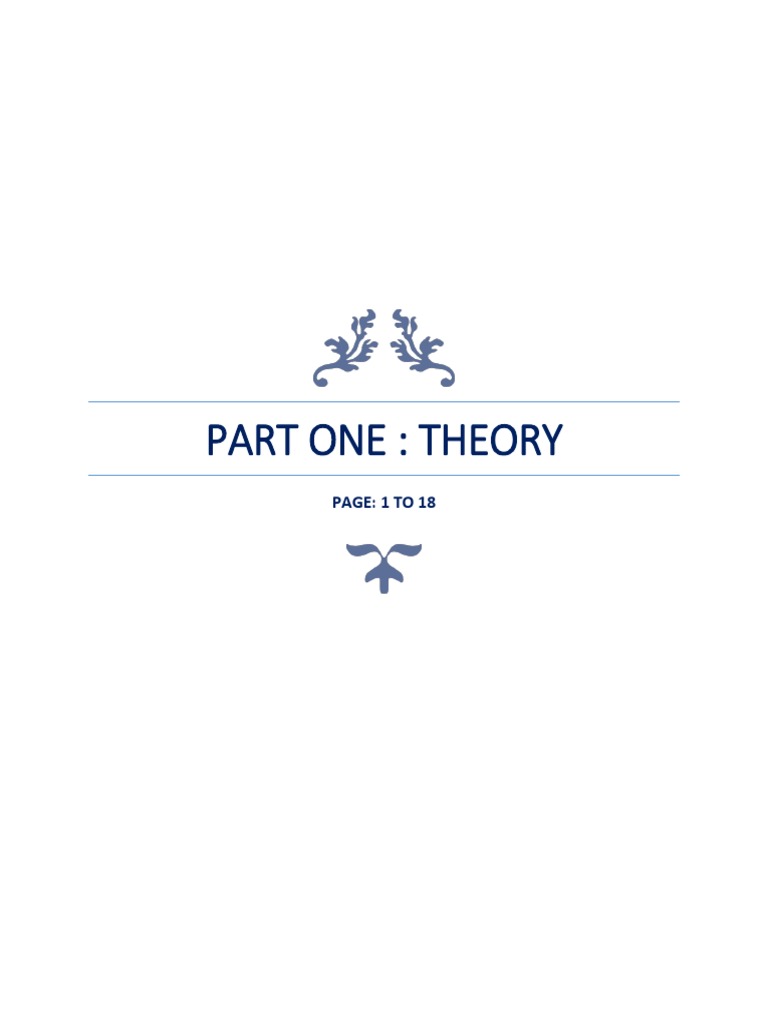 Theory Overview: Part One Summary | PDF