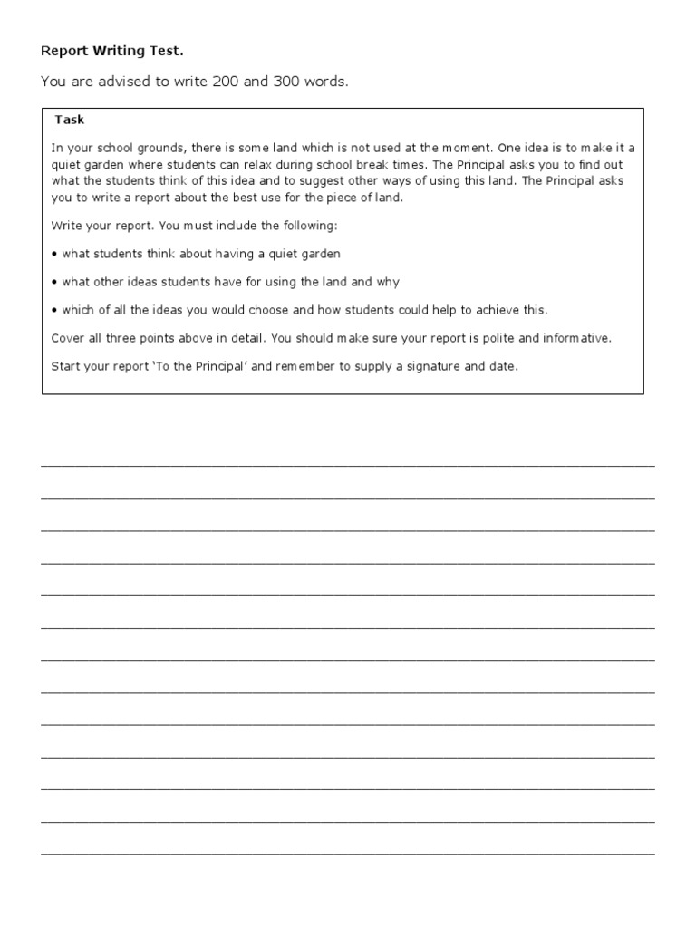 Report Writing Test PDF | PDF | Cognition