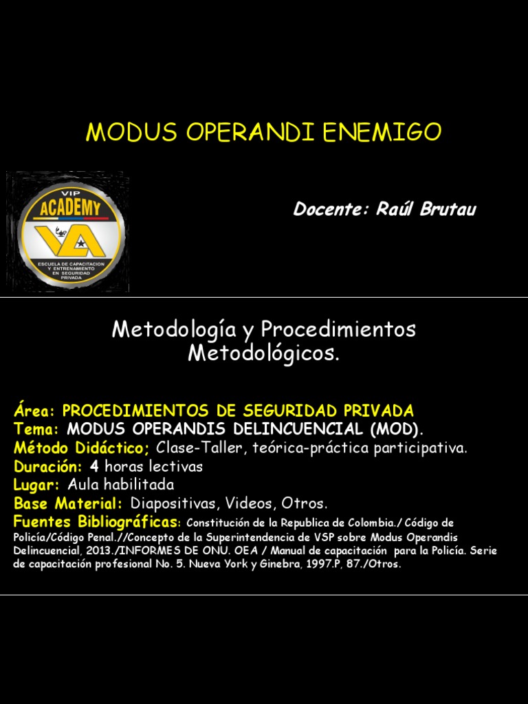 Modus Operandi Delincuencial en Seguridad | PDF | Policía | Gobierno