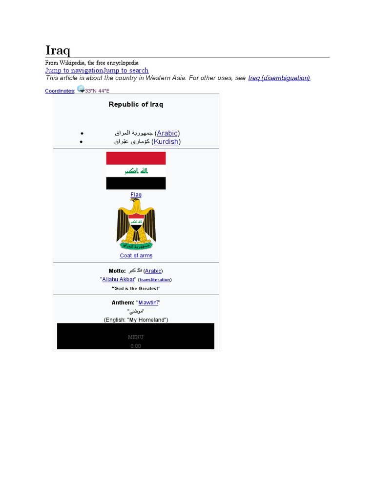 Jump To Navigation Jump To Search: Republic of Iraq | PDF | Iraq ...