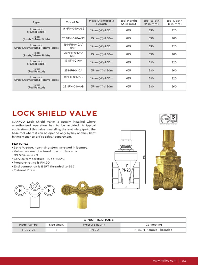Lock Shield Valve Features PDF Valve Pipe (Fluid Conveyance)
