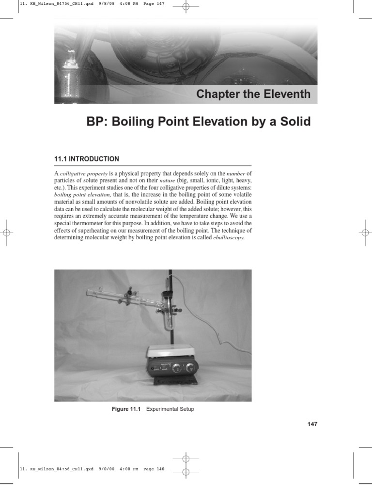 Boiling Point Elevation Experiment | PDF | Solution | Thermometer