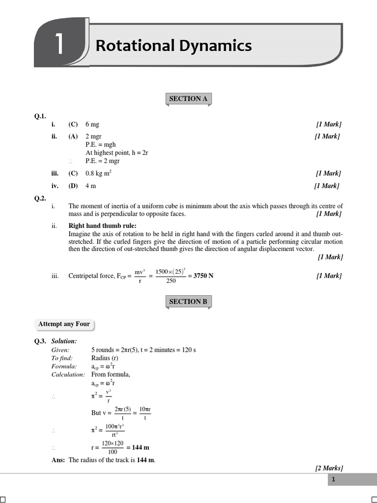 01 Rotational Dynamics15892019631589280675 PDF | PDF | Rotation Around ...