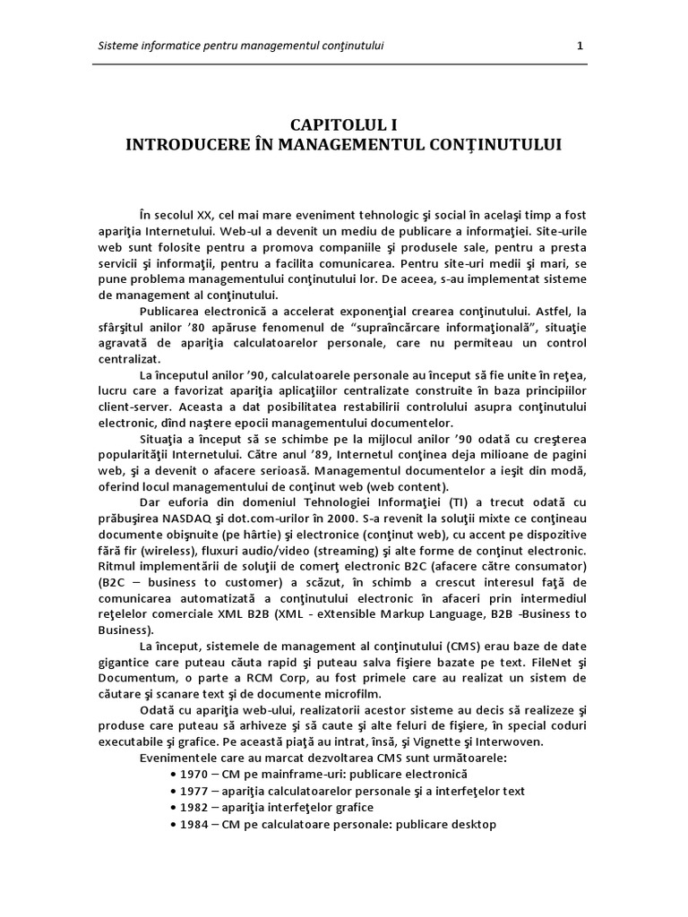 Fade out Refusal Initiative Sisteme Informatice Pentru Managementul Continutului PDF | PDF
