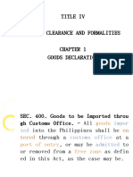 Title Iv Import Clearance and Formalities Goods Declaration