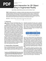 Download Single-point Interaction for 3D Object Handling in Augmented Reality by Journal of Computing SN48548630 doc pdf