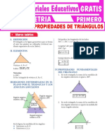 Elementos y Propiedades de Triángulos para Primer Grado de Secundaria