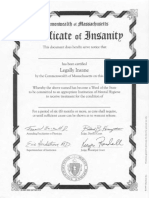 Certificate of Insanity PDF