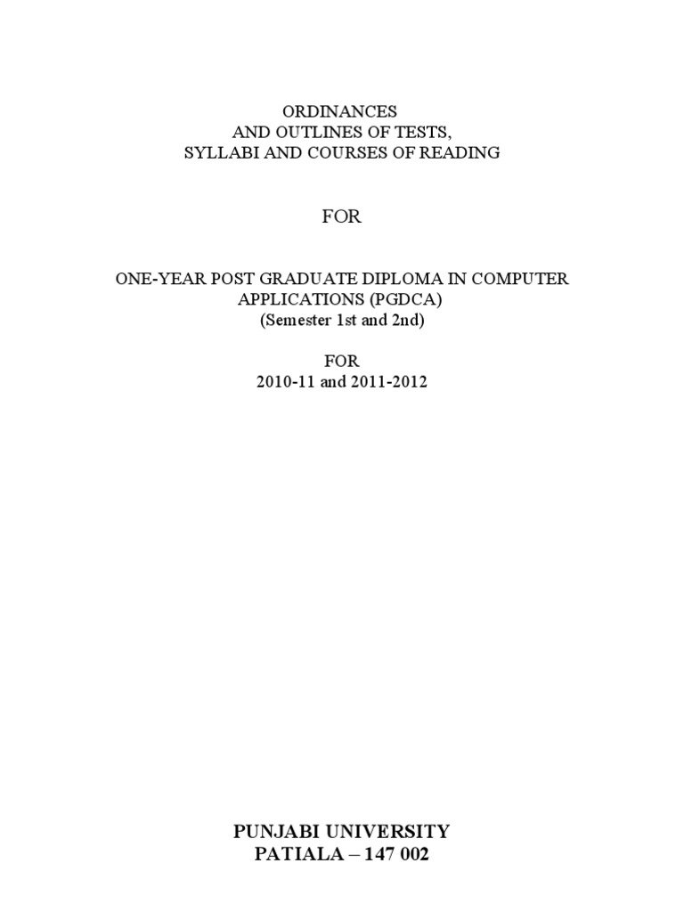 PGDCA Course Structure and Syllabus | PDF | Pointer (Computer ...