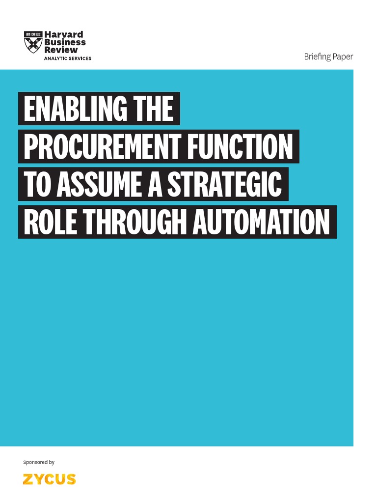 Enabling The Procurement Function To Assume A Strategic Role Through ...