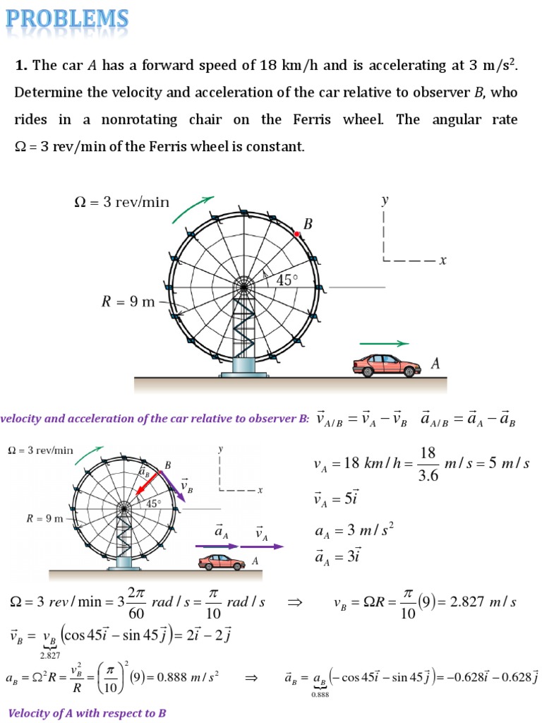 Relative Velocity and Acceleration Analysis | PDF | Velocity | Acceleration