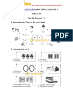 Bài Tập Cuối Tuần: Môn Tiếng Anh Lớp 3 Week 23 Unit 14: Lesson 2 + 3