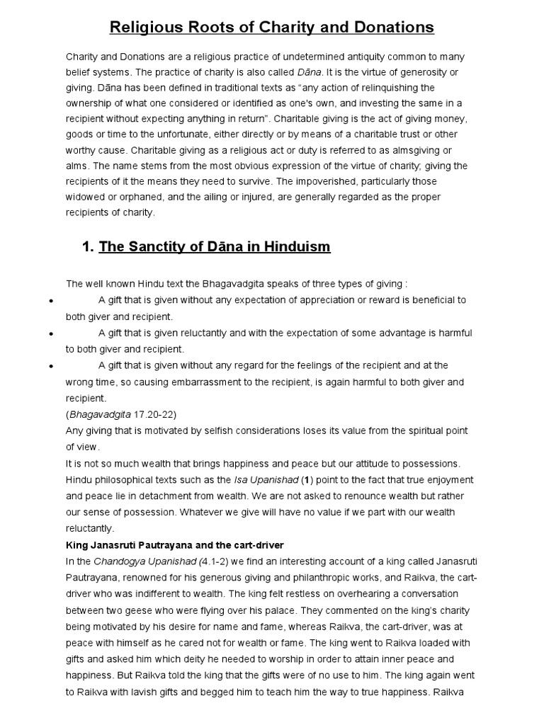 Religious Foundations of Charity Practices | PDF | Religious Behaviour ...