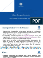 Subject: Transport Economics Chapter Title: Travel Demand Analysis