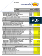 LISTA DE PRECIOS DE PRODUCTOS DE CONSTRUCCIÓN