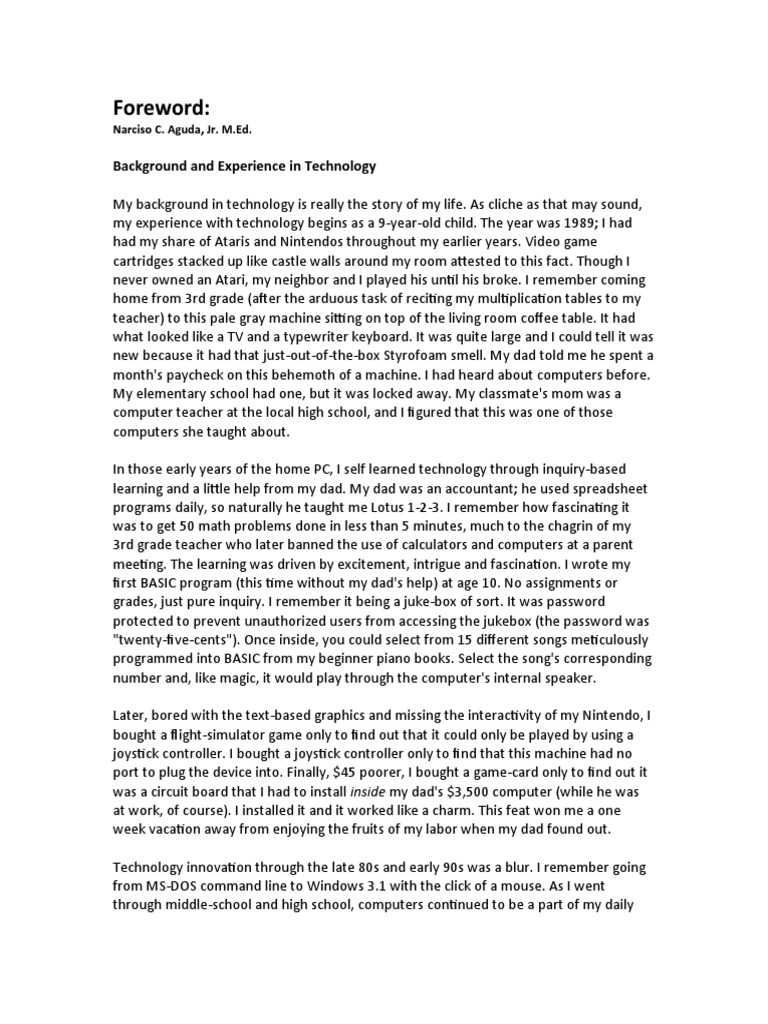 Technology - Personal Statement