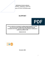 Evaluation Du Système D'approvisionnement Actuel en Vue D'une Sécurisation