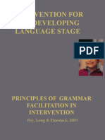 Intervention For The Developing Language Stage