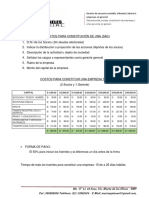 REQUISITOS Y COSTO PARA Constitucion de Empresa