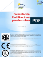 Presentación Certificaciones Paneles Solares