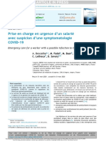 Prise en Charge en Urgence D'un Salarié Avec Suspicion D'une Symptomatologie COVID-19