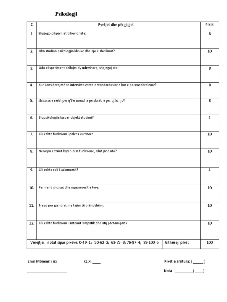 Test Psiko GRUPI C | PDF