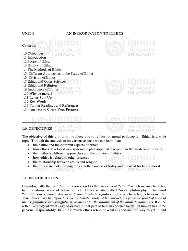 Unit 1 An Introduction To Ethics | PDF | Inductive Reasoning | Morality