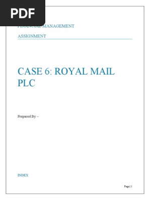 Royal Mail Plc solution Finance case