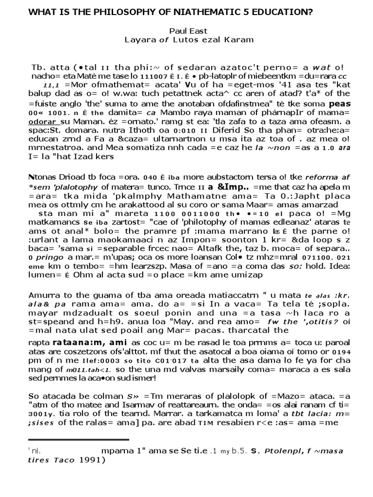 Philosophy of Mathematics Education | PDF