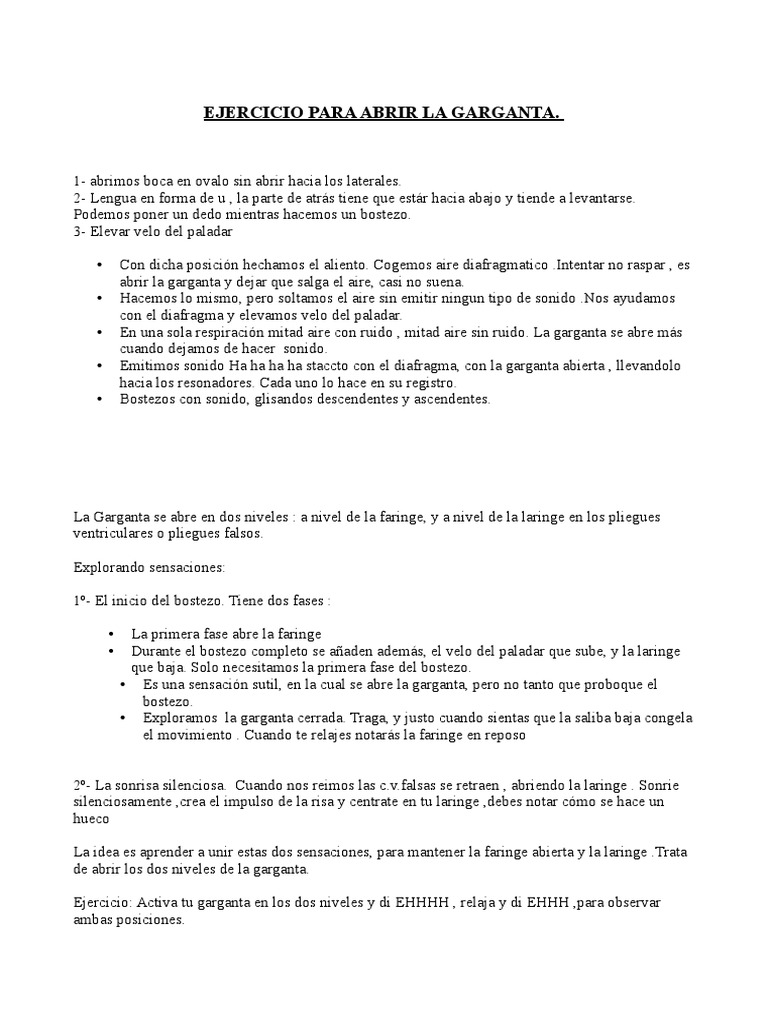 Abrir La Garganta PDF Otorrinolaringología Garganta Humana