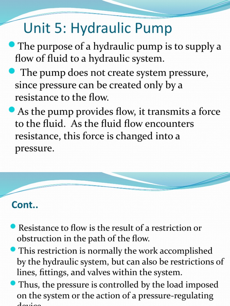 Types and Operation of Hydraulic Pumps | PDF | Pump | Dynamics (Mechanics)