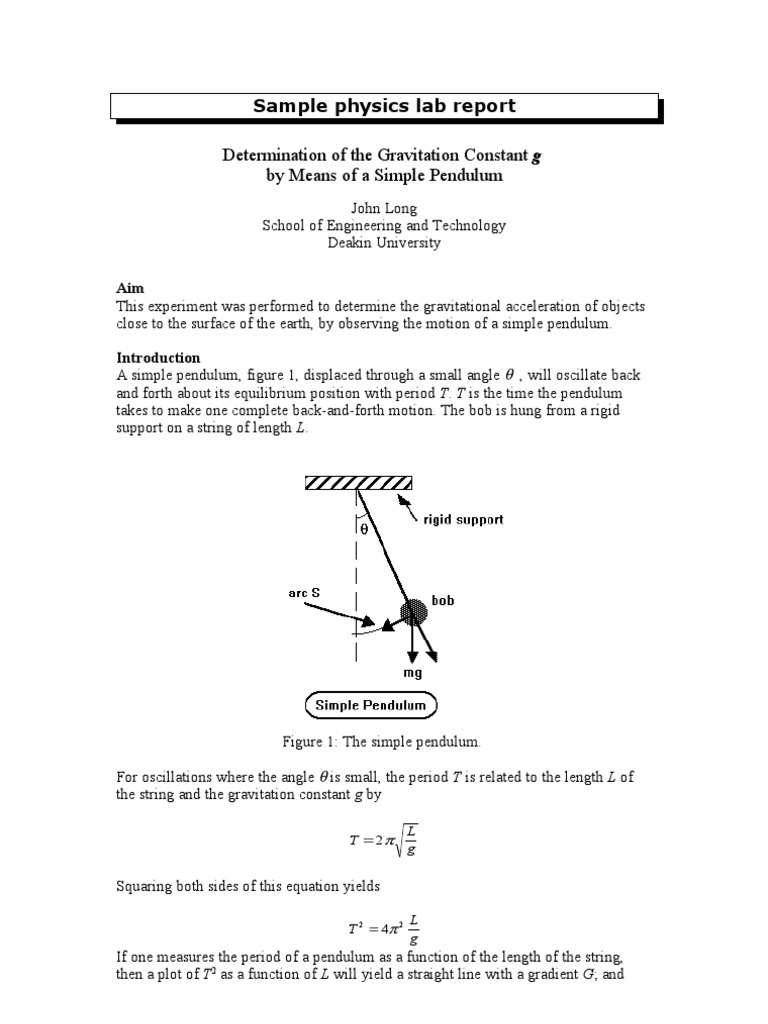 physicsreport Pendulum Oscillation