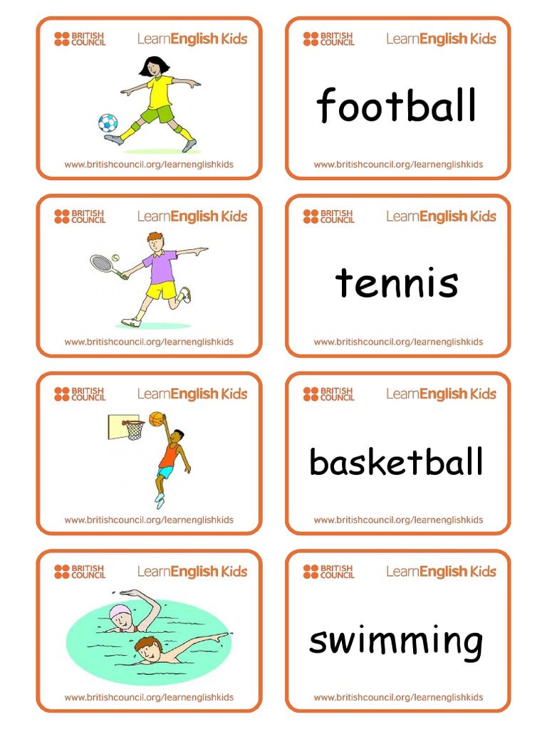 LearnEnglish on X: 🎾What different types of sports do you and your kids  know in English? ⚽️Check out these super flashcards to learn and practise  different types of sport, print them off