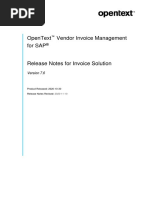 Opentext Vendor Invoice Management For Sap: Product Released: 2020-10-30 Release Notes Revised