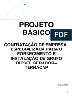 Projeto Básico: Contratação de Empresa Especializada para O Fornecimento E Instalação de Grupo Diesel Gerador - Terracap