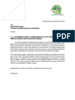 Carta Estado de Transferencia de Vehiculos