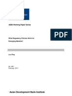 What Regulatory Policies Work For Emerging Markets?