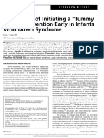 Importance of Initiating A "Tummy Time" Intervention Early in Infants With Down Syndrome