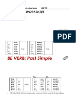 BE VERB: Past Simple: Grammar Worksheet