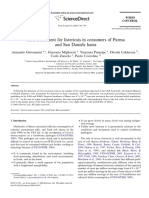 Risk Assessment For Listeriosis in Consumers of Parma and San Daniele Hams