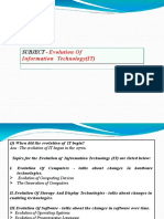 Subject: - Evolution of Information Technology (IT)